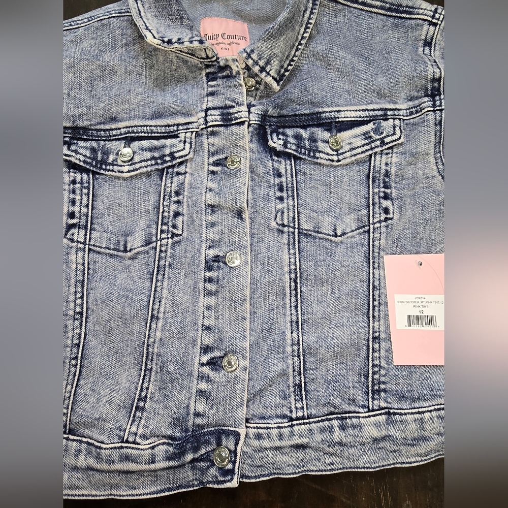 Juicy Couture Kids Denim Jacket in Blue - Picture 5 of 9